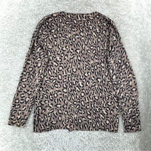 Boden 100% Wool Cardigan Sweater, Leopard Animal Print, Size 14, FLAW - Picture 6 of 8